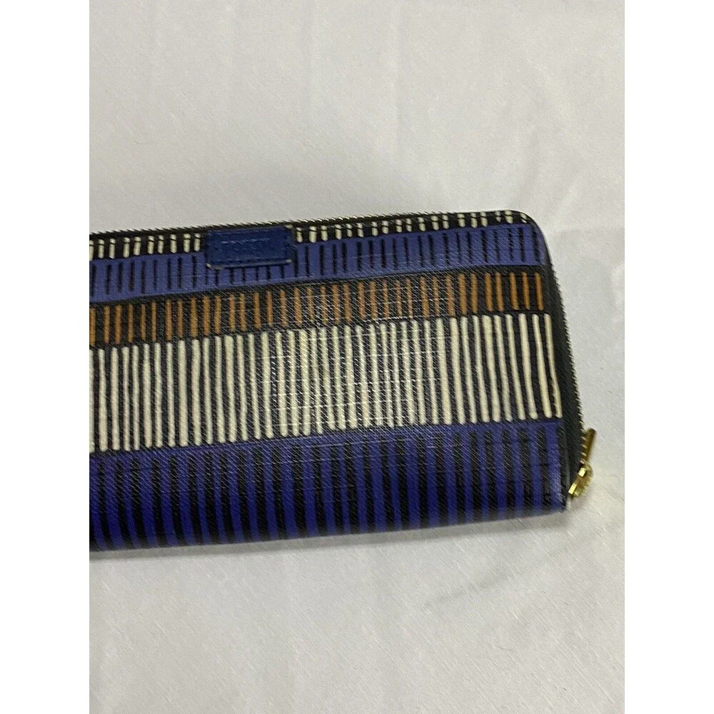 Fossil zip wallet Clutch blue Multi Color pattern card holder change pocket